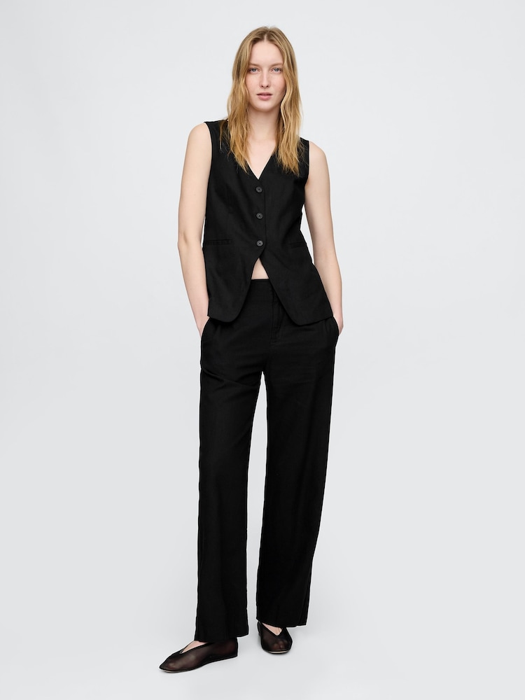 Zwart - Gap dikke linnen-mix broek - Image 4 of 5