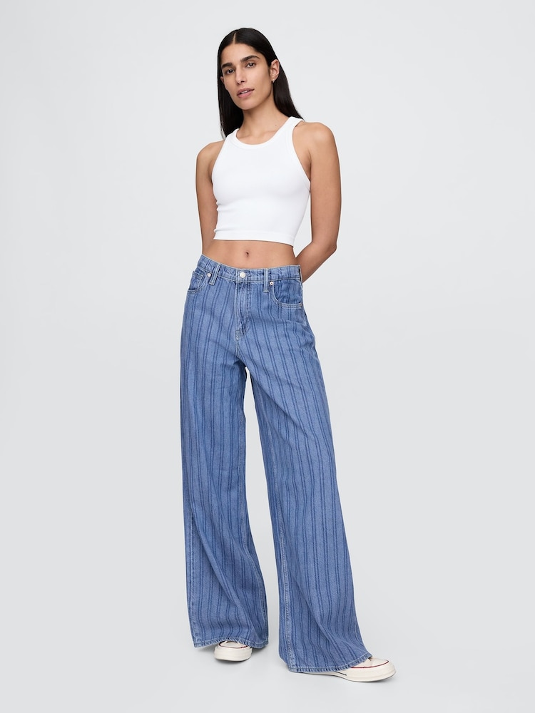 Blauw krijtstreepje - Gap UltraSoft baggy jeans met halfhoge taille - Image 4 of 9