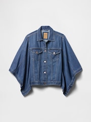 Gap Dark Indigo Blue UltraSoft Denim Cape Jacket - Image 5 of 5