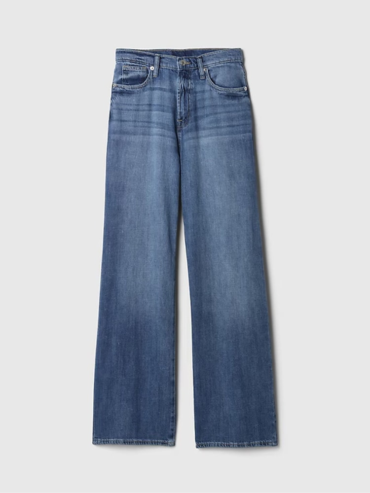 Gap Dark Blue High Waisted Wide Leg Jeans - Image 7 of 7 Gap Dark Blue High Waisted Wide Leg Jeans - Image 7 of 7