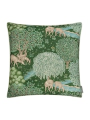 Morris & Co Forest Green The Brook Printed Outdoor Cushion - Image 1 of 3