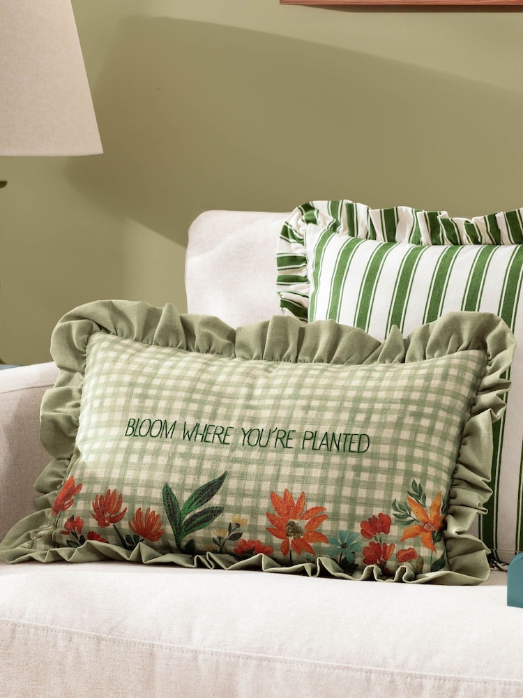 furn. Meadow Haze Embroidered Ruffle Cushion - صورة 1 من 6