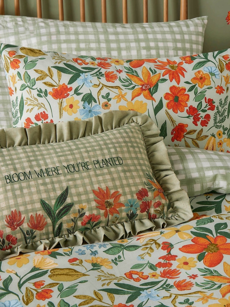 furn. Meadow Haze Embroidered Ruffle Cushion - صورة 2 من 6