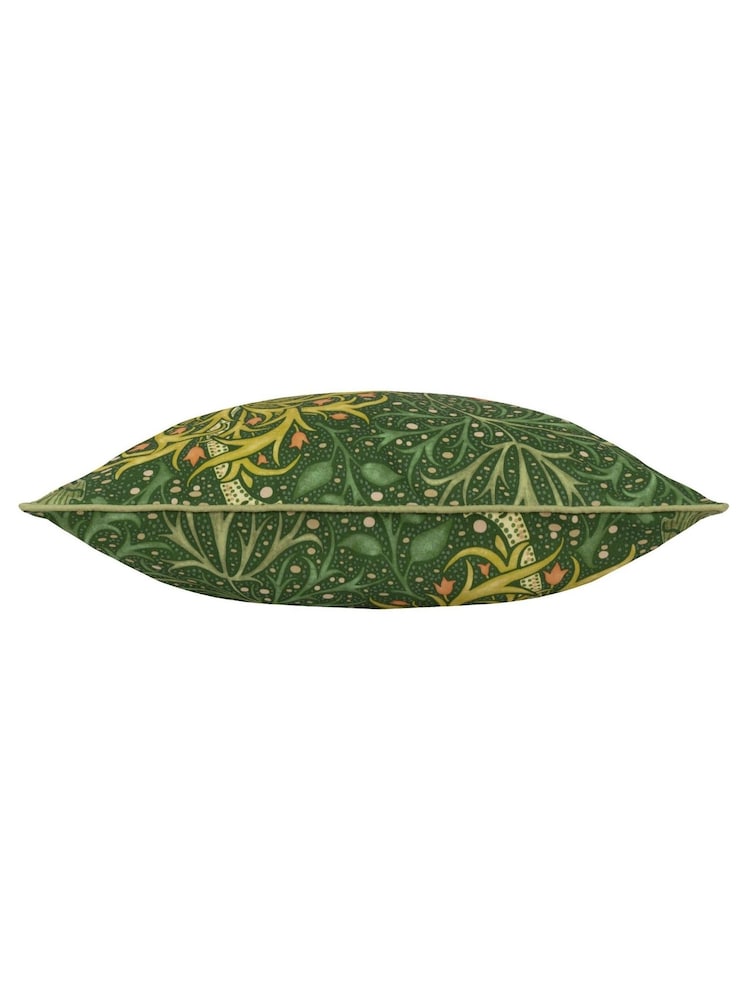Morris & Co Forest Seaweed Printed Piped Outdoor Cushion - Image 2 of 3