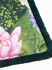 Paoletti Multicolour Marjoelle Flowers Printed Velvet Cushion - Image 4 of 4