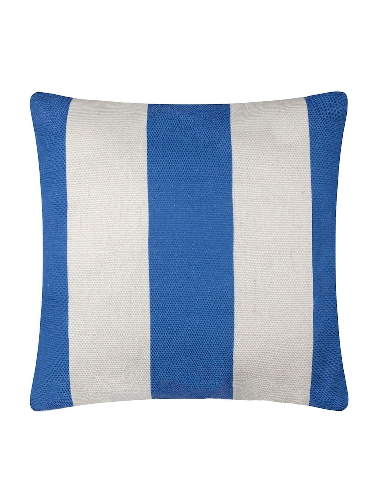 furn. White Deck Stripe Woven Outdoor Cushion - Image 3 of 5