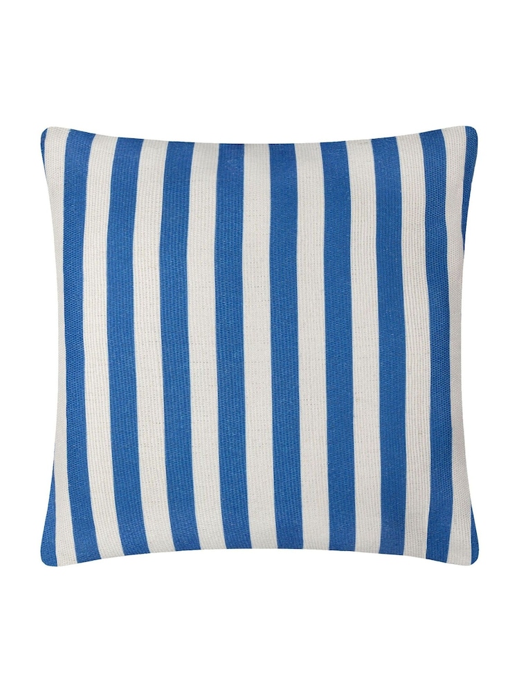 furn. White Deck Stripe Woven Outdoor Cushion - Image 4 of 5