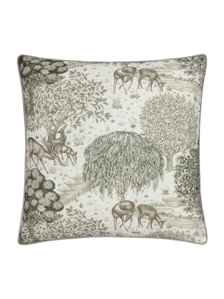Morris & Co Linen The Brook Printed Outdoor Cushion - Image 1 of 3