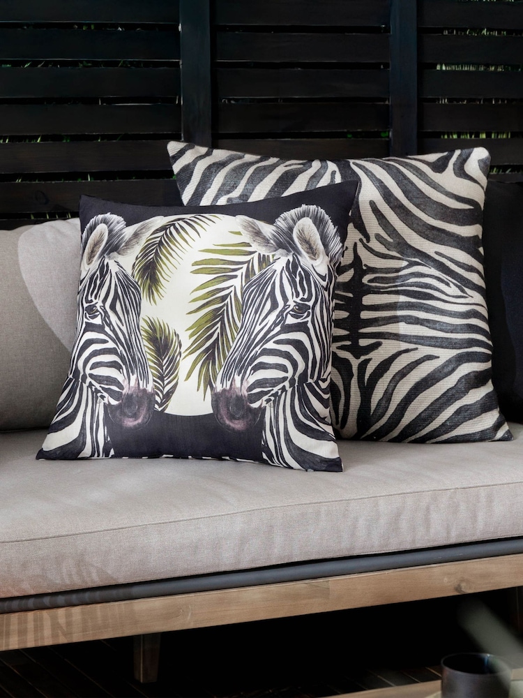 Paoletti Leopardis Zebra Print Woven Outdoor Cushion - Bild 6 von 6