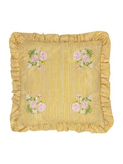 Wylder Martha Embroidered Ruffle Polyester Filled Cushion - Imagen 1 de 4