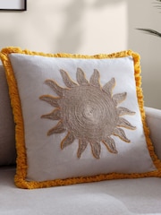 Furn Yellow Sun Embroidered Cushion - Image 1 of 6