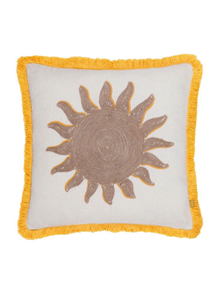 Furn Yellow Sun Embroidered Cushion - Image 2 of 6