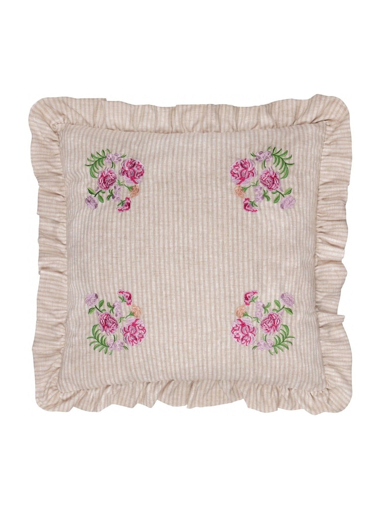 Wylder Martha Embroidered Ruffle Polyester Filled Cushion - Imagen 1 de 5
