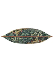 Morris & Co Indigo Seaweed Printed Piped Outdoor Cushion - Image 2 of 3