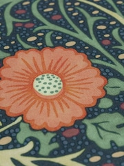 Morris & Co Indigo Seaweed Printed Piped Outdoor Cushion - Image 3 of 3