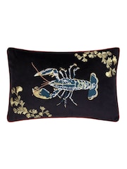 Paoletti Black Atlantica Velvet Polyester Filled Cushion - Image 2 of 6