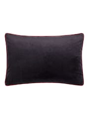 Paoletti Black Atlantica Velvet Polyester Filled Cushion - Image 3 of 6
