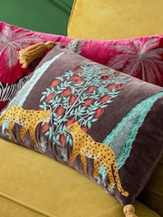 Wylder Multicolour Aritra Embroidered Velvet Cushion - Image 3 of 6