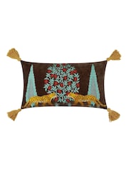 Wylder Multicolour Aritra Embroidered Velvet Cushion - Image 4 of 6