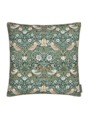 Morris & Co. Forest Green Strawberry Thief Piped Outdoor Cushion - Image 1 of 4