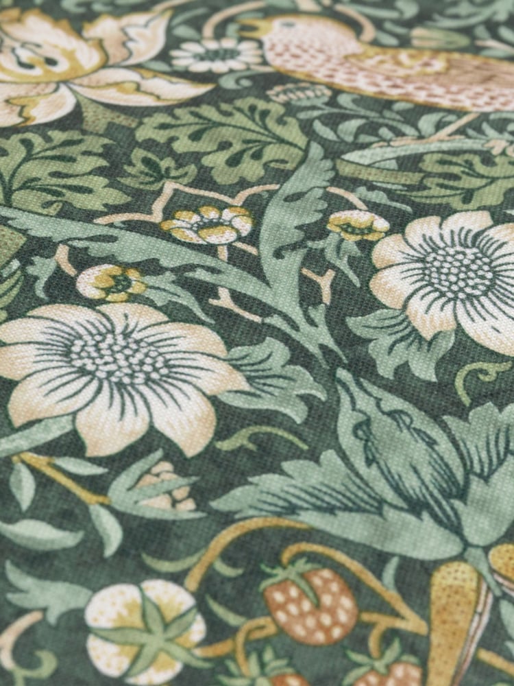 Morris & Co. Forest Green Strawberry Thief Piped Outdoor Cushion - Image 4 of 4