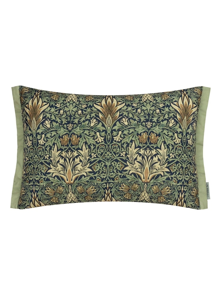 Morris & Co Indigo Snakeshead Printed Outdoor Cushion - Image 1 of 3