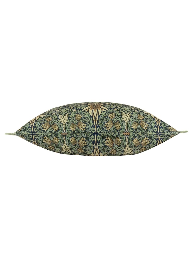 Morris & Co Indigo Snakeshead Printed Outdoor Cushion - Image 2 of 3