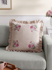 Wylder Martha Embroidered Ruffle Feather Rich Cushion - Imagen 1 de 6