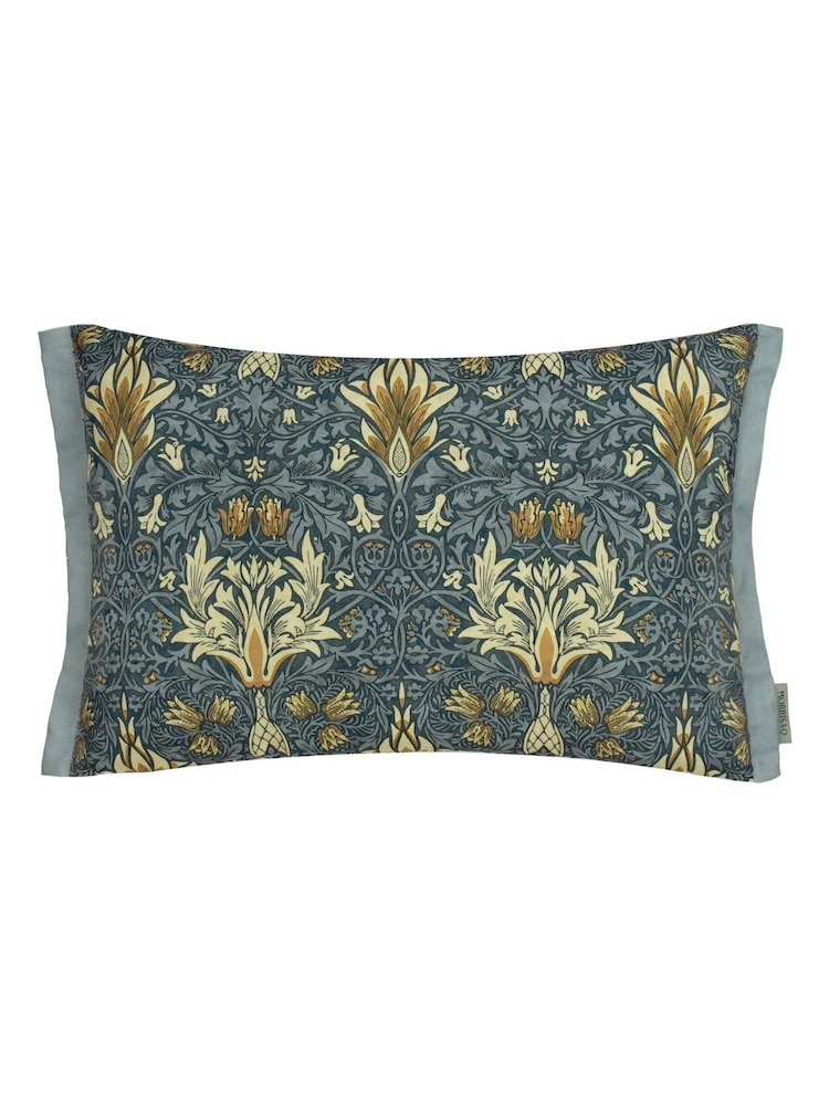 Morris & Co Indigo Snakeshead Printed Outdoor Cushion - Image 1 of 3