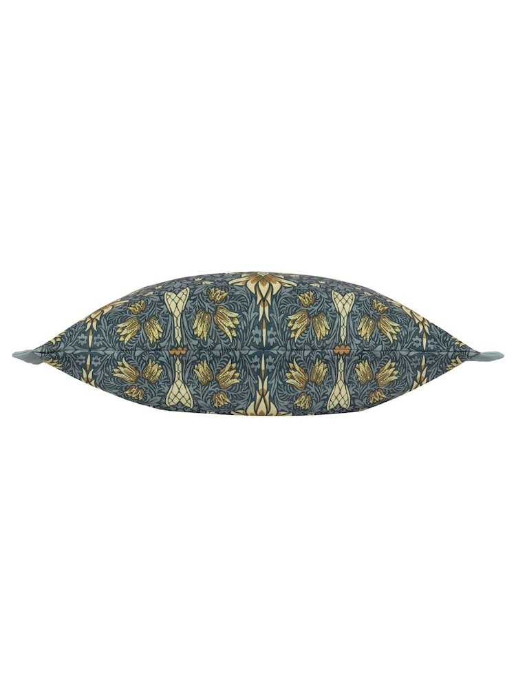 Morris & Co Indigo Snakeshead Printed Outdoor Cushion - Image 2 of 3