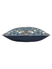 Morris & Co. Indigo Strawberry Thief Piped Outdoor Cushion - Image 3 of 4