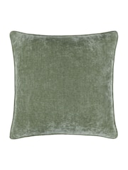 Yard Eucalpytus Heavy Chenille Velvet Reversible Piped Cushion - Image 1 of 3