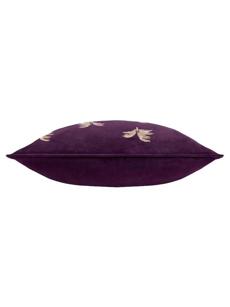 Paoletti Plum Guilded Palms Feather Filled Cushion - Image 3 of 4