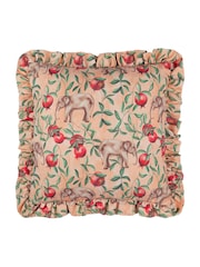 Wylder Tropics Peach Okara Elephant Printed Ruffle Cushion - Image 3 of 6