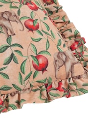 Wylder Tropics Peach Okara Elephant Printed Ruffle Cushion - Image 6 of 6