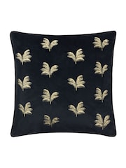Paoletti Black Guilded Palms Polyester Filled Cushion - Image 2 of 6