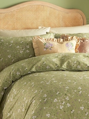 Wylder Yellow Martha Embroidered Ruffle Feather Rich Cushion - Image 2 of 6