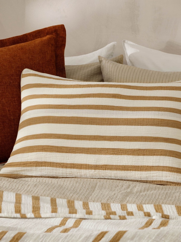 Yard Woven Stripe Feather Rich Cushion - Image 1 of 1