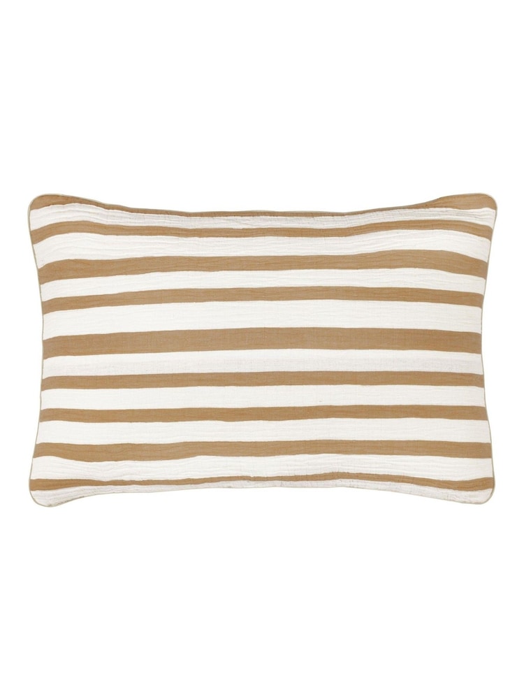 Yard Cinnamon Woven Stripe Feather Rich Cushion - Image 2 of 5