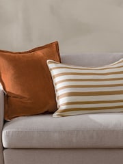 Yard Cinnamon Woven Stripe Feather Rich Cushion - Image 5 of 5