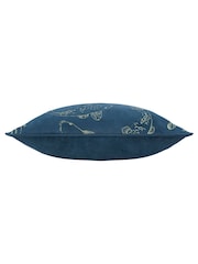 Paoletti Navy Koi Pond Velvet Polyester Filled Cushion - Image 4 of 6