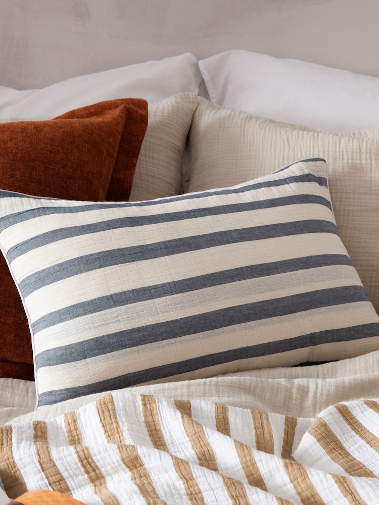 Yard Woven Stripe Feather Rich Cushion - Image 1 of 1