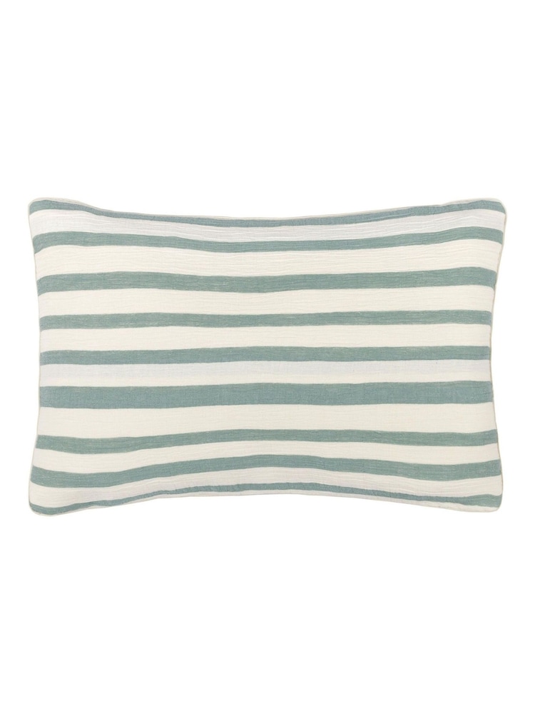 Yard Eucalyptus Woven Stripe Feather Rich Cushion - Image 2 of 5
