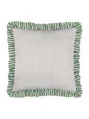 Wylder Tropics Peach Okara Leopard And Fig Printed Ruffle Cushion - Image 4 of 6
