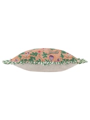 Wylder Tropics Peach Okara Leopard And Fig Printed Ruffle Cushion - Image 5 of 6