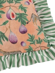 Wylder Tropics Peach Okara Leopard And Fig Printed Ruffle Cushion - Image 6 of 6