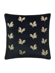 Paoletti Black Guilded Palms Feather Filled Cushion - Image 1 of 4