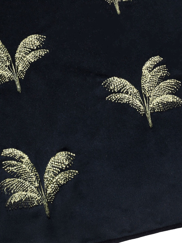 Paoletti Black Guilded Palms Feather Filled Cushion - Image 4 of 4