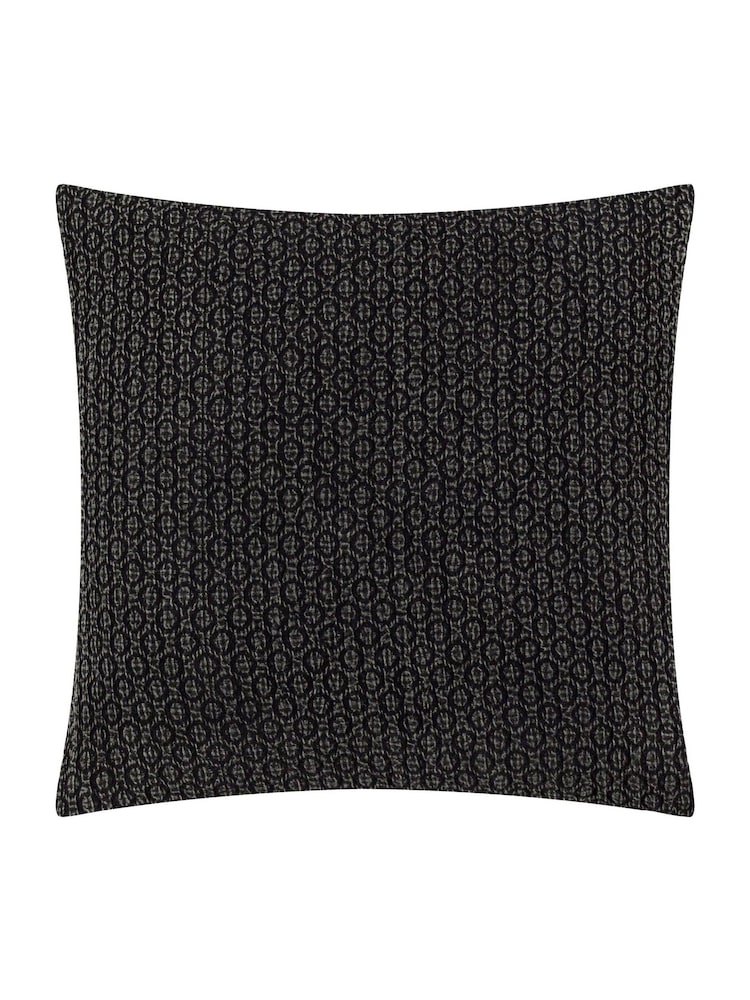 Yard Black Tryfan Textured Cotton Feather Rich Cushion - Image 3 of 6