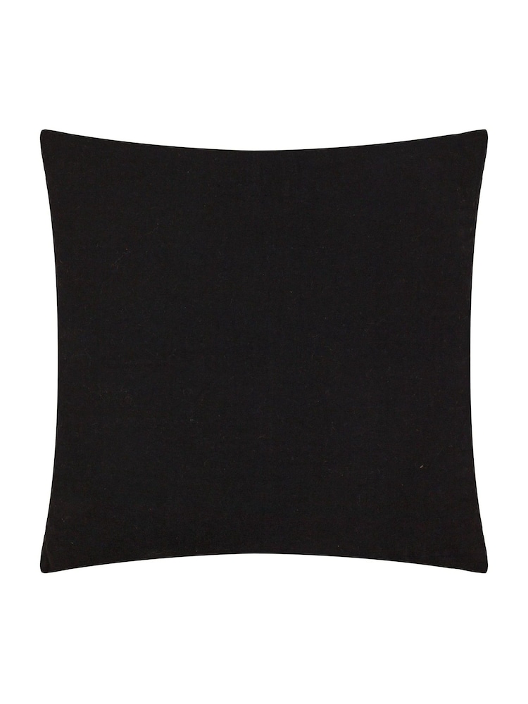 Yard Black Tryfan Textured Cotton Feather Rich Cushion - Image 4 of 6